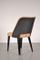 Mid Century Dining Chairs on Black Wooden Base With Beige & Black Vinyl Upholstery from Polonio, Set of 4, Image 5