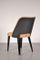 Mid Century Esszimmerstühle auf schwarzem Holzgestell mit beigem & schwarzem Vinylbezug von Polonio, 4er Set 5
