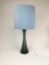 Mid-Century Swedish Opaline Glass and Teak Table Lamp from Bergboms, 1960s, Image 1