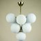 Vintage Brass and Glass Snowball Ceiling Lamp, 1960s 6