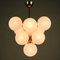 Vintage Brass and Glass Snowball Ceiling Lamp, 1960s 2