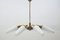 Mid-Century German Brass and Glass 8-Arm Sputnik Ceiling Lamp, 1950s, Image 3
