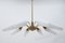 Mid-Century German Brass and Glass 8-Arm Sputnik Ceiling Lamp, 1950s 6