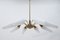 Mid-Century German Brass and Glass 8-Arm Sputnik Ceiling Lamp, 1950s, Image 6