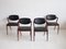 Model 42 Rosewood and Black Leather Dining Chairs by Kai Kristiansen for Schou Andersen, 1950s, Set of 4 2