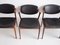 Model 42 Rosewood and Black Leather Dining Chairs by Kai Kristiansen for Schou Andersen, 1950s, Set of 4 5