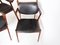 Model 42 Rosewood and Black Leather Dining Chairs by Kai Kristiansen for Schou Andersen, 1950s, Set of 4 10