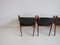 Model 42 Rosewood and Black Leather Dining Chairs by Kai Kristiansen for Schou Andersen, 1950s, Set of 4 15
