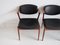 Model 42 Rosewood and Black Leather Dining Chairs by Kai Kristiansen for Schou Andersen, 1950s, Set of 4 4