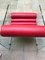 Vintage Red Leather and Glass Lounge Chairs by Fabio Lenci for Comfort Line, 1970s, Set of 2, Image 3