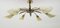 Lampada da soffitto a sei braccia Sputnik in vetro perforato, ottone e vetro, Germania, anni '50, Immagine 4