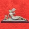 Antique Bronze Woman with a Fan Sculpture by A. Soleau, 1930s 1