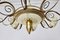 Mid-Century Italian Brass and Ivory Glass Chandelier, 1950s 4