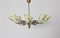 Mid-Century Italian Brass and Ivory Glass Chandelier, 1950s 1