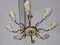Mid-Century Italian Brass and Ivory Glass Chandelier, 1950s 7