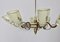 Mid-Century Italian Brass and Ivory Glass Chandelier, 1950s 2