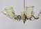 Mid-Century Italian Brass and Ivory Glass Chandelier, 1950s, Image 2