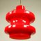 Mid-Century Glass, Cherry & Brass Pendant Lamp 6