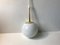 Danish Opaline & Brass Pendant Lamp from Odreco, 1970s 1