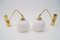 German Brass and Milk Glass Sconces, 1960s, Set of 2 12