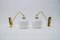 German Brass and Milk Glass Sconces, 1960s, Set of 2 1