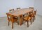 Mid-Century Elm Dining Table & Chairs Set, Set of 7 1