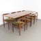 Dining Table & Chairs, 1960s, Set of 9 1