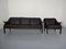 Dänisches Mid-Century 3-Sitzer Ledersofa & Sessel Set von Aage Christiansen für Erhardsen & Andersen, 1960er, 2er Set 1