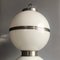 Large Space Age Opaline Glass and Silvered Metal Table Lamp by Carlo Nason, Mazzega, 1970s 9