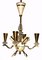 Lámpara de araña vintage de bronce y cristal de DLG Gilbert Poillerat, años 40, Imagen 1