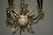 Lámpara de araña vintage de bronce y cristal de DLG Gilbert Poillerat, años 40, Imagen 9