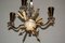 Lámpara de araña vintage de bronce y cristal de DLG Gilbert Poillerat, años 40, Imagen 5