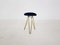 Brass & Velvet Stool, 1960s, Image 7