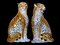 Ceramic Leopard Sculptures, 1950s, Set of 2 1