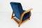 Italian Lagoon Blue Velvet Lounge Chairs, 1940s, Set of 2, Image 3
