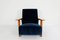Italian Lagoon Blue Velvet Lounge Chairs, 1940s, Set of 2, Image 5