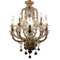 Vintage Baroque Style Gold and Murano Glass Chandelier, 1930s, Image 1