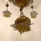 Lampadario vintage in stile barocco in oro e vetro di Murano, anni '30, Immagine 16