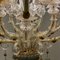 Lámpara de araña estilo barroco vintage de oro y cristal de Murano, años 30, Imagen 5