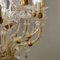 Lámpara de araña estilo barroco vintage de oro y cristal de Murano, años 30, Imagen 4