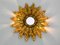 Large Mid-Century Italian Giltwood Illuminated Sunburst Wall Mirror, 1950s 4