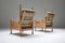 Oak Throne Lounge Chairs, 1950s, Set of 2 3