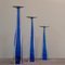 Candelabros de vidrio azul de Giuliano Tosi, años 70. Juego de 3, Imagen 3