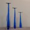Candeleros de vidrio azul de Giuliano Tosi, años 70. Juego de 3, Imagen 3
