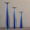 Candelabros de vidrio azul de Giuliano Tosi, años 70. Juego de 3, Imagen 2