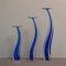 Blue Glass Candlesticks by Giuliano Tosi, 1970s, Set of 3 1