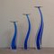 Candelabros de vidrio azul de Giuliano Tosi, años 70. Juego de 3, Imagen 1