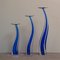 Candeleros de vidrio azul de Giuliano Tosi, años 70. Juego de 3, Imagen 1