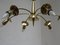 Brass Floral Ceiling Lamp, 1950s 4