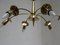 Brass Floral Ceiling Lamp, 1950s, Image 4